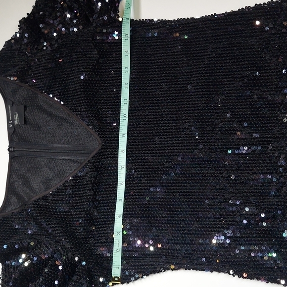 ARMANI EXCHANGE SEQUIN-STUDDED V-NECK DRESS SIZE 4 - Picture 10 of 16